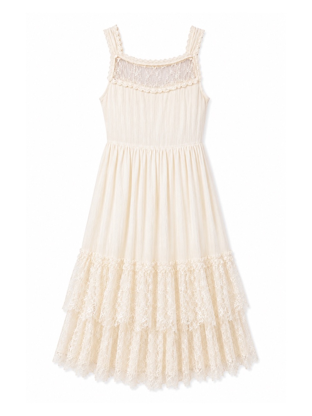Blush by Us Angels White Sleeveless Gauze Lace Maxi Dress Girls Size 12